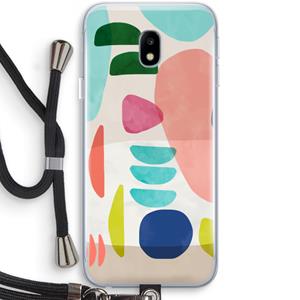 CaseCompany Bold Rounded Shapes: Samsung Galaxy J3 (2017) Transparant Hoesje met koord