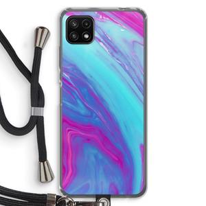 CaseCompany Zweverige regenboog: Samsung Galaxy A22 5G Transparant Hoesje met koord