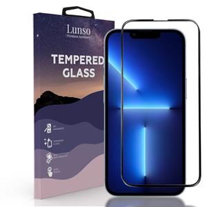 Lunso Gehard Beschermglas - Full Cover Tempered Glass - iPhone 13 Pro Max - Black Edge