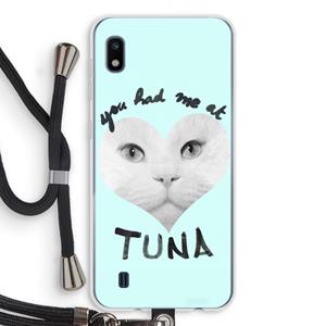 CaseCompany You had me at tuna: Samsung Galaxy A10 Transparant Hoesje met koord