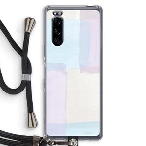 CaseCompany Square pastel: Sony Xperia 5 Transparant Hoesje met koord