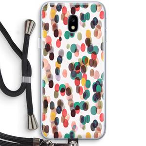 CaseCompany Tropical Dots: Samsung Galaxy J3 (2017) Transparant Hoesje met koord