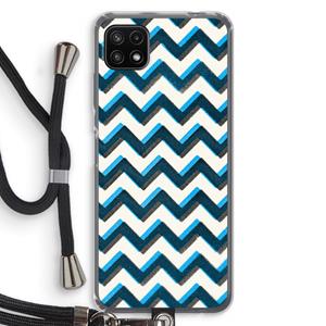 CaseCompany Onderbroken lijn: Samsung Galaxy A22 5G Transparant Hoesje met koord