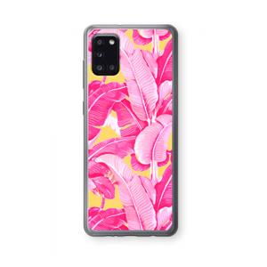 CaseCompany Pink Banana: Samsung Galaxy A31 Transparant Hoesje