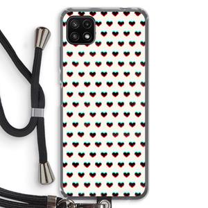 CaseCompany Hartjes: Samsung Galaxy A22 5G Transparant Hoesje met koord