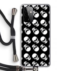 CaseCompany Musketon Skulls: Samsung Galaxy A72 5G Transparant Hoesje met koord