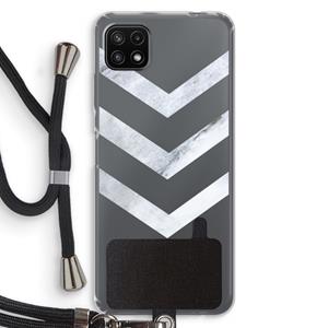 CaseCompany Marmeren pijlen: Samsung Galaxy A22 5G Transparant Hoesje met koord