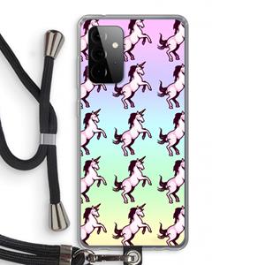 CaseCompany Musketon Unicorn: Samsung Galaxy A72 5G Transparant Hoesje met koord