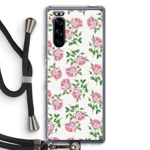 CaseCompany Kleine roosjes: Sony Xperia 5 Transparant Hoesje met koord