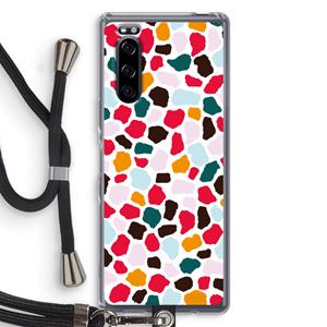 CaseCompany Colored Giraffe: Sony Xperia 5 Transparant Hoesje met koord