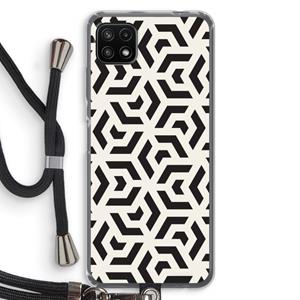 CaseCompany Crazy pattern: Samsung Galaxy A22 5G Transparant Hoesje met koord