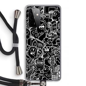 CaseCompany Vexx Black City : Samsung Galaxy A72 5G Transparant Hoesje met koord