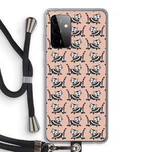 CaseCompany Zwarte poes: Samsung Galaxy A72 5G Transparant Hoesje met koord