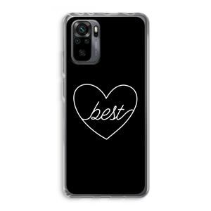 CaseCompany Best heart black: Xiaomi Redmi Note 10 Pro Transparant Hoesje