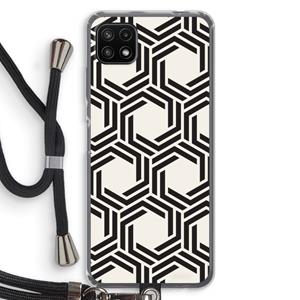 CaseCompany Geometrisch patroon: Samsung Galaxy A22 5G Transparant Hoesje met koord