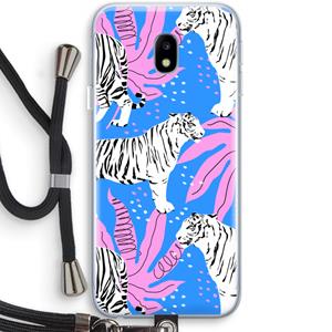 CaseCompany Tijger: Samsung Galaxy J3 (2017) Transparant Hoesje met koord
