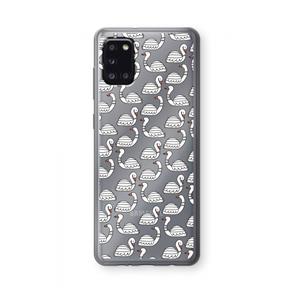 CaseCompany Zwanen: Samsung Galaxy A31 Transparant Hoesje