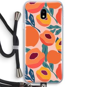 CaseCompany Perzik: Samsung Galaxy J3 (2017) Transparant Hoesje met koord