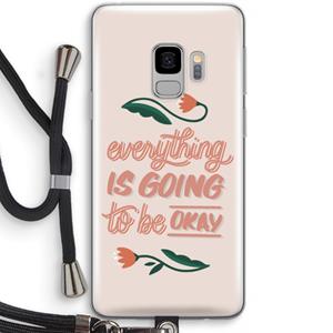 CaseCompany Optimistic flower girl: Samsung Galaxy S9 Transparant Hoesje met koord