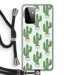 CaseCompany Cactus Lover: Samsung Galaxy A72 5G Transparant Hoesje met koord