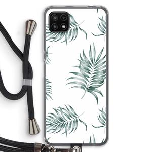 CaseCompany Simple leaves: Samsung Galaxy A22 5G Transparant Hoesje met koord