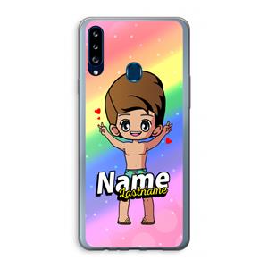 CaseCompany Chibi Maker man: Samsung Galaxy A20s Transparant Hoesje