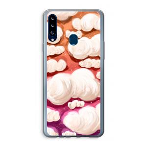 CaseCompany Katoen Wolken: Samsung Galaxy A20s Transparant Hoesje