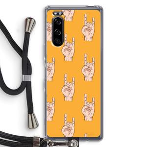CaseCompany Rock: Sony Xperia 5 Transparant Hoesje met koord
