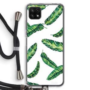 CaseCompany Lange bladeren: Samsung Galaxy A22 5G Transparant Hoesje met koord