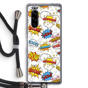 CaseCompany Pow Smack: Sony Xperia 5 Transparant Hoesje met koord