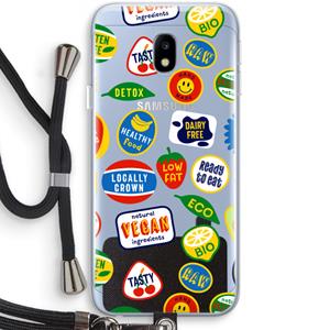 CaseCompany Fruitsticker: Samsung Galaxy J3 (2017) Transparant Hoesje met koord