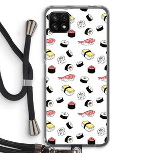 CaseCompany Sushi time: Samsung Galaxy A22 5G Transparant Hoesje met koord