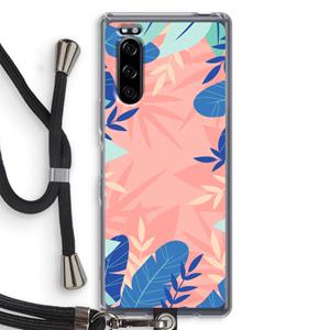 CaseCompany Tropisch: Sony Xperia 5 Transparant Hoesje met koord