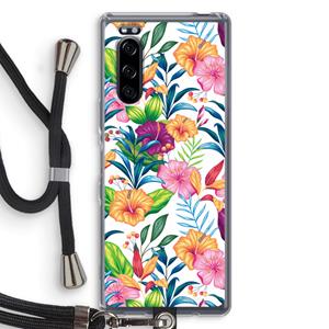 CaseCompany Tropisch 2: Sony Xperia 5 Transparant Hoesje met koord