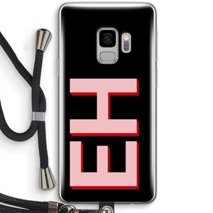 CaseCompany Monogram: Samsung Galaxy S9 Transparant Hoesje met koord
