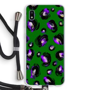 CaseCompany Green Cheetah: Samsung Galaxy A10 Transparant Hoesje met koord