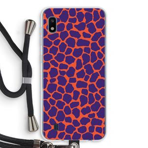 CaseCompany Purple Giraffe: Samsung Galaxy A10 Transparant Hoesje met koord