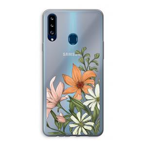 CaseCompany Floral bouquet: Samsung Galaxy A20s Transparant Hoesje