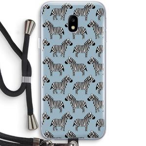 CaseCompany Zebra: Samsung Galaxy J3 (2017) Transparant Hoesje met koord