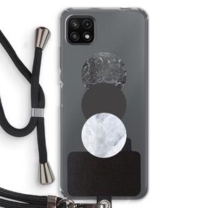 CaseCompany Marmeren cirkels: Samsung Galaxy A22 5G Transparant Hoesje met koord
