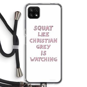 CaseCompany Christian Grey: Samsung Galaxy A22 5G Transparant Hoesje met koord