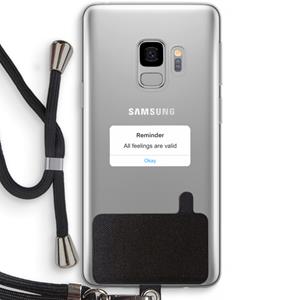 CaseCompany Reminder: Samsung Galaxy S9 Transparant Hoesje met koord