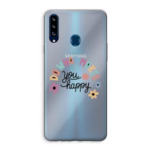 CaseCompany Happy days: Samsung Galaxy A20s Transparant Hoesje