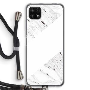 CaseCompany Biggest stripe: Samsung Galaxy A22 5G Transparant Hoesje met koord
