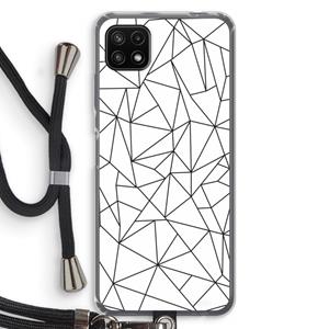 CaseCompany Geometrische lijnen zwart: Samsung Galaxy A22 5G Transparant Hoesje met koord