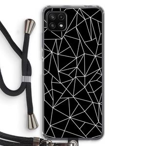 CaseCompany Geometrische lijnen wit: Samsung Galaxy A22 5G Transparant Hoesje met koord