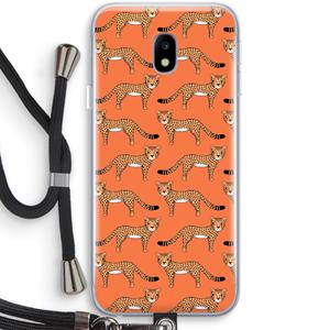 CaseCompany Cheetah: Samsung Galaxy J3 (2017) Transparant Hoesje met koord