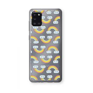CaseCompany Regenboog: Samsung Galaxy A31 Transparant Hoesje