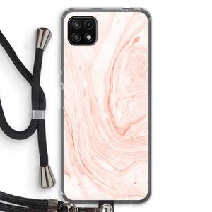 CaseCompany Peach bath: Samsung Galaxy A22 5G Transparant Hoesje met koord