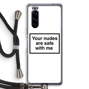 CaseCompany Safe with me: Sony Xperia 5 Transparant Hoesje met koord